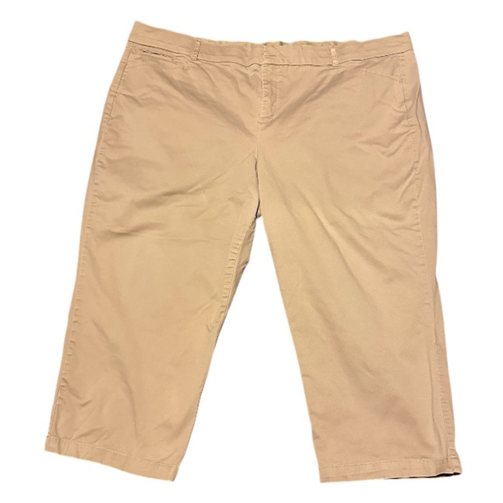 Women’s Plus Size Khaki Beige Crop Pants JM Collection Size 24 W